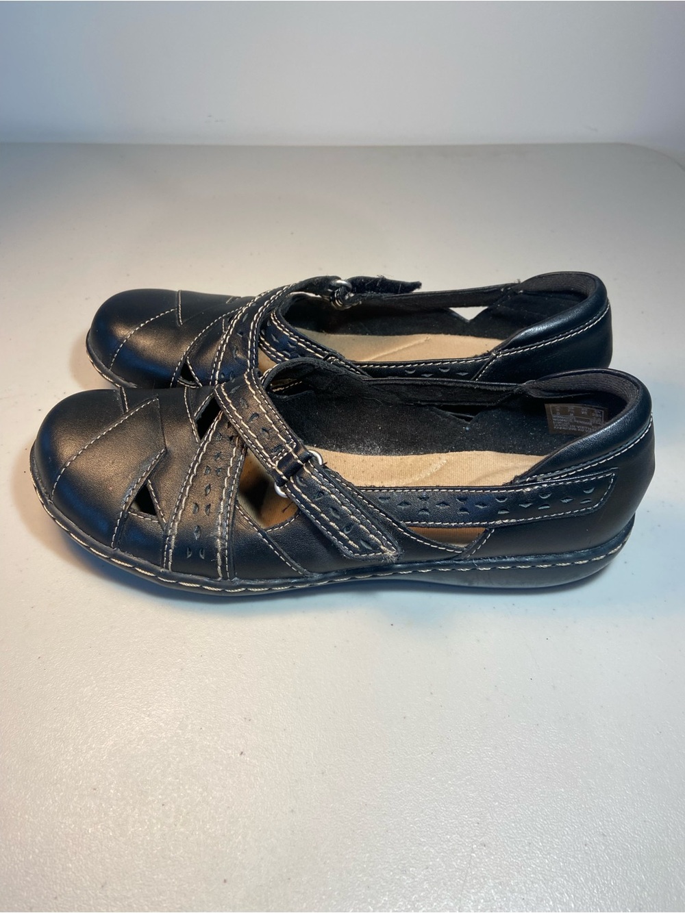 Clark’s Collection Ashland Spin Q Black Leather Shoes SZ 7.5 - Picture 2 of 13